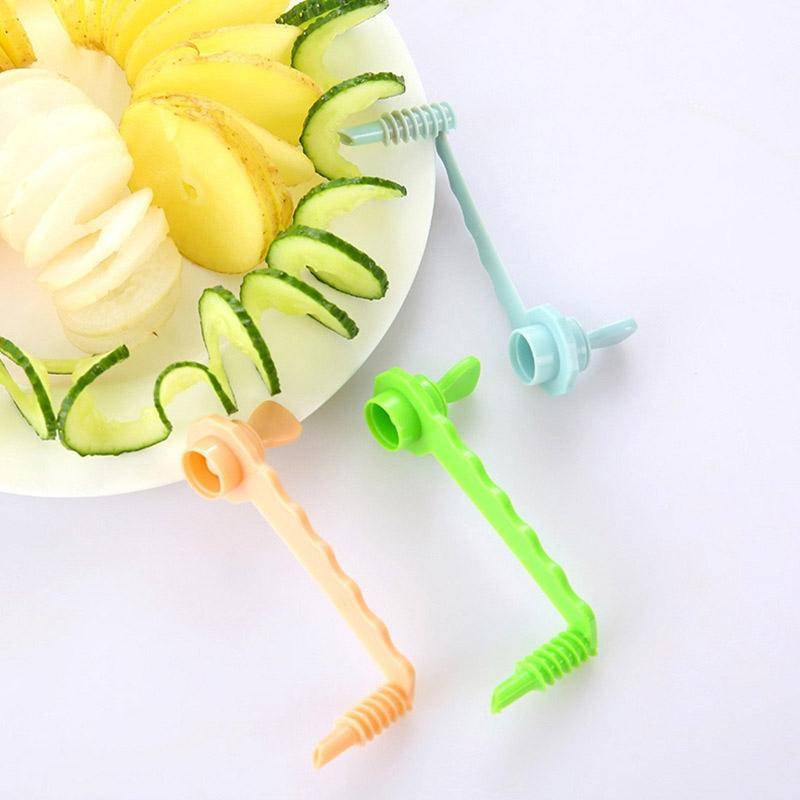Carrot Spiral Slicer Vegetable Potato Cutter(Blue)