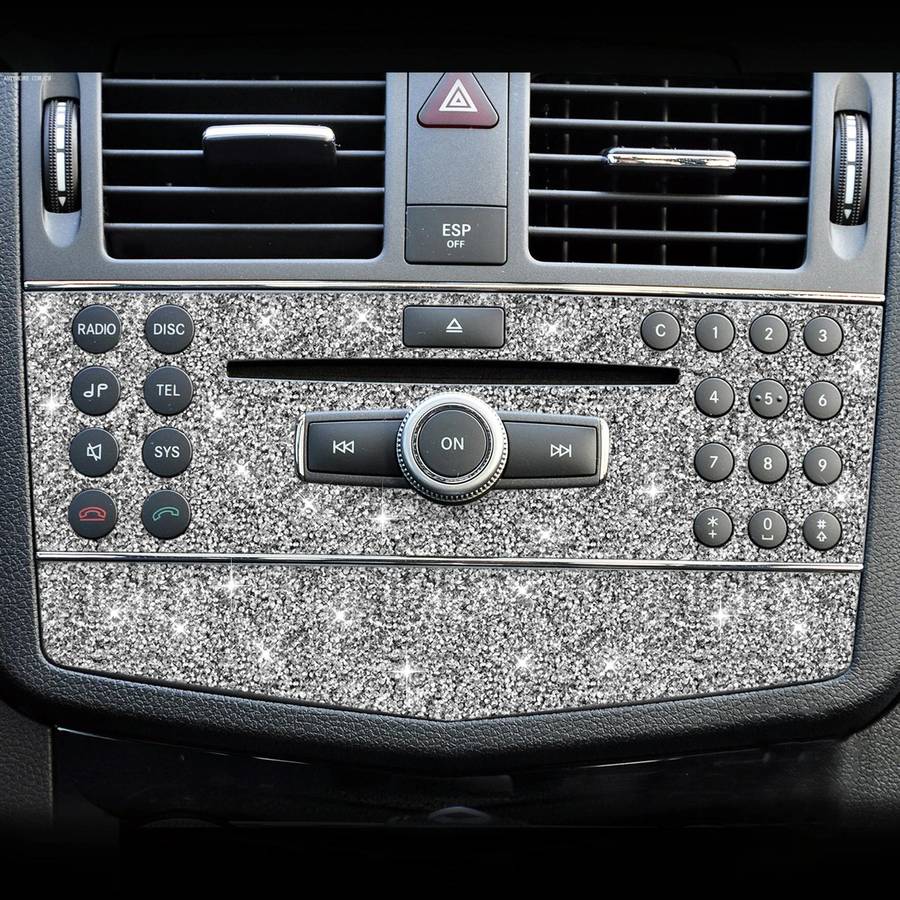 For Mercedes-Benz C-class W204 2007-2010 Car Central Control Panel A Diamond Decorative Sticker, ...