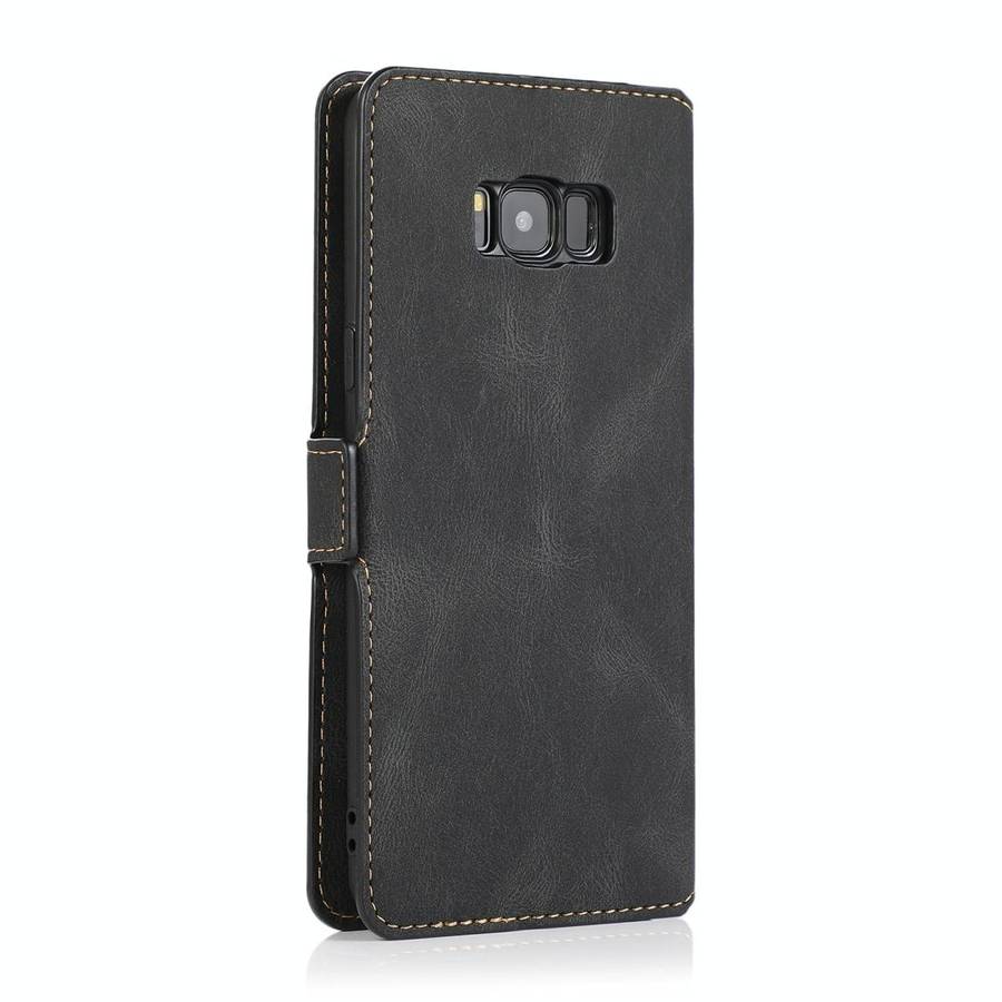 For Samsung Galaxy S8 Plus Retro Magnetic Closing Clasp Horizontal Flip Leather Case with Holder ...