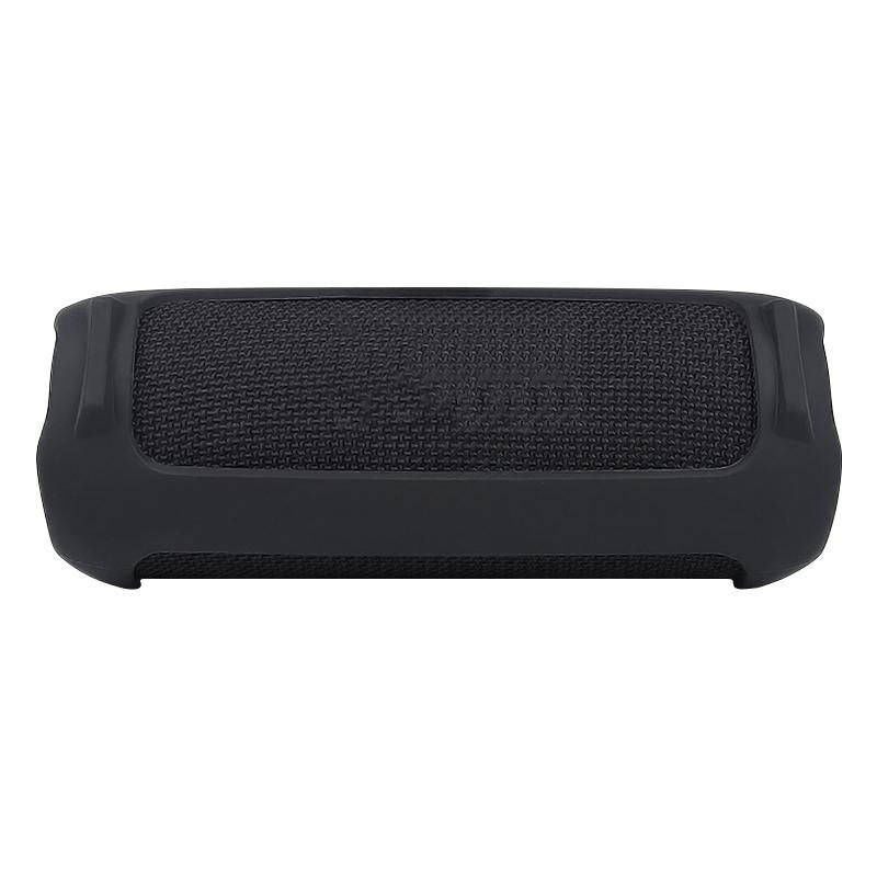 For JBL Flip 6 Bluetooth Speaker Portable Silicone Case with Shoulder Strap(Black)
