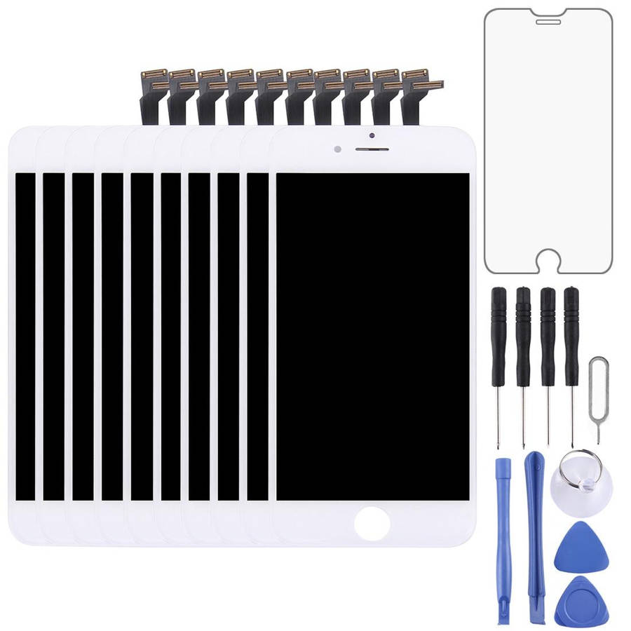 10 PCS TFT LCD Screen for iPhone 6 Digitizer Full Assembly with Frame (White)