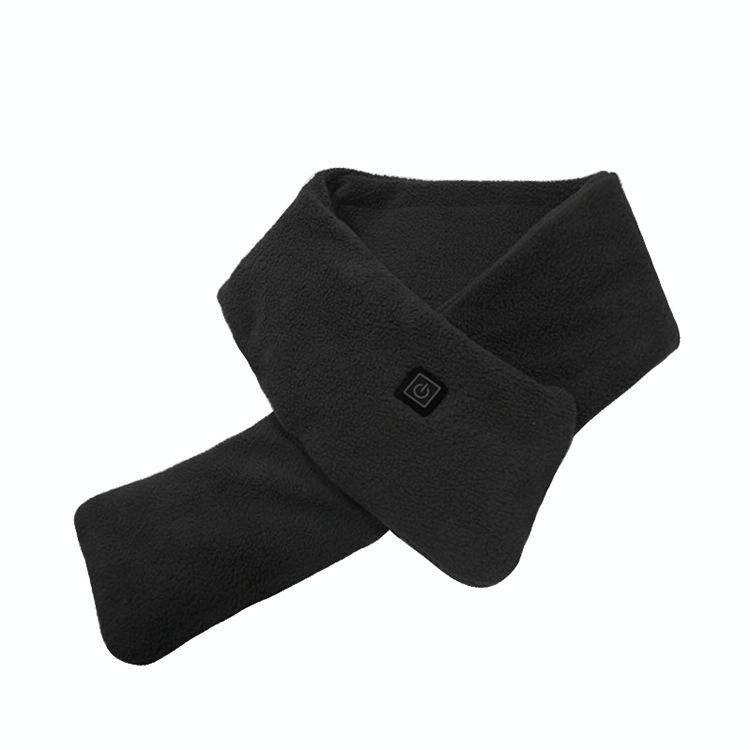 Heated Scarf Three Gear Adjustment Warm Fleece Cold Scarf(Black)