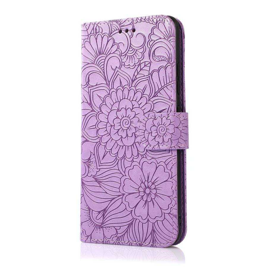 For Samsung Galaxy A71 Skin Feel Embossed Sunflower Horizontal Flip Leather Case with Holder & Ca...