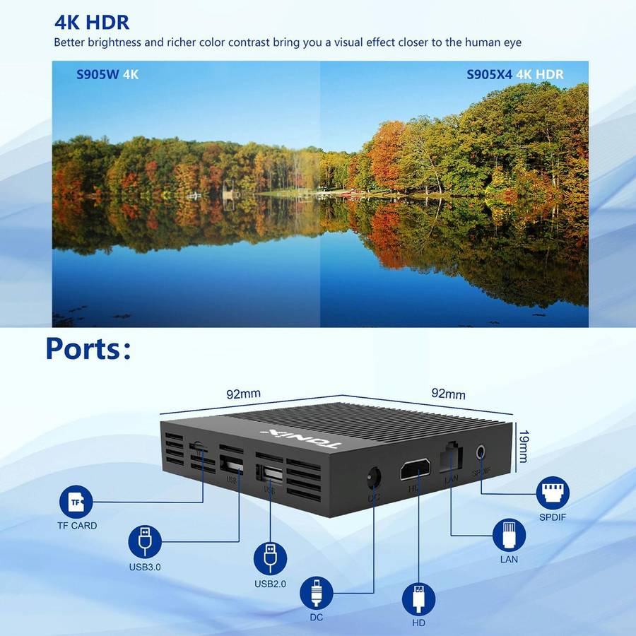 Tanix X4 Android 11 Smart TV Box, Amlogic S905X4 Quad Core, 4GB+64GB, Dual Wifi, BT(UK Plug)