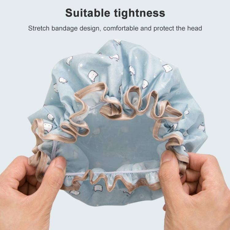 Thick Waterproof Bath Hat Double Layer Shower Hair Cover Women Supplies Shower Caps, Size:28cm(Pi...