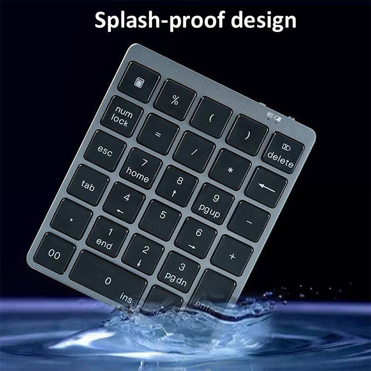 N970 Pro Dual Modes Aluminum Alloy Rechargeable Wireless Bluetooth Numeric Keyboard with USB HUB ...