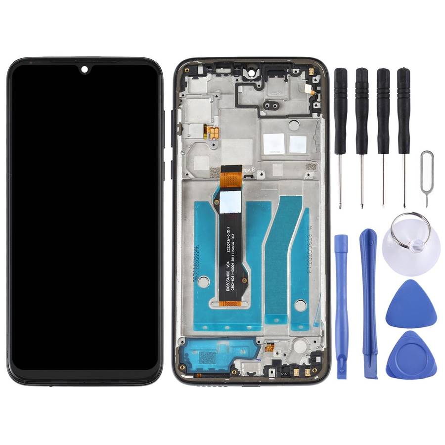 TFT LCD Screen for Motorola Moto G8 Plus XT2019 XT2019-2 Digitizer Full Assembly with Frame (Black)