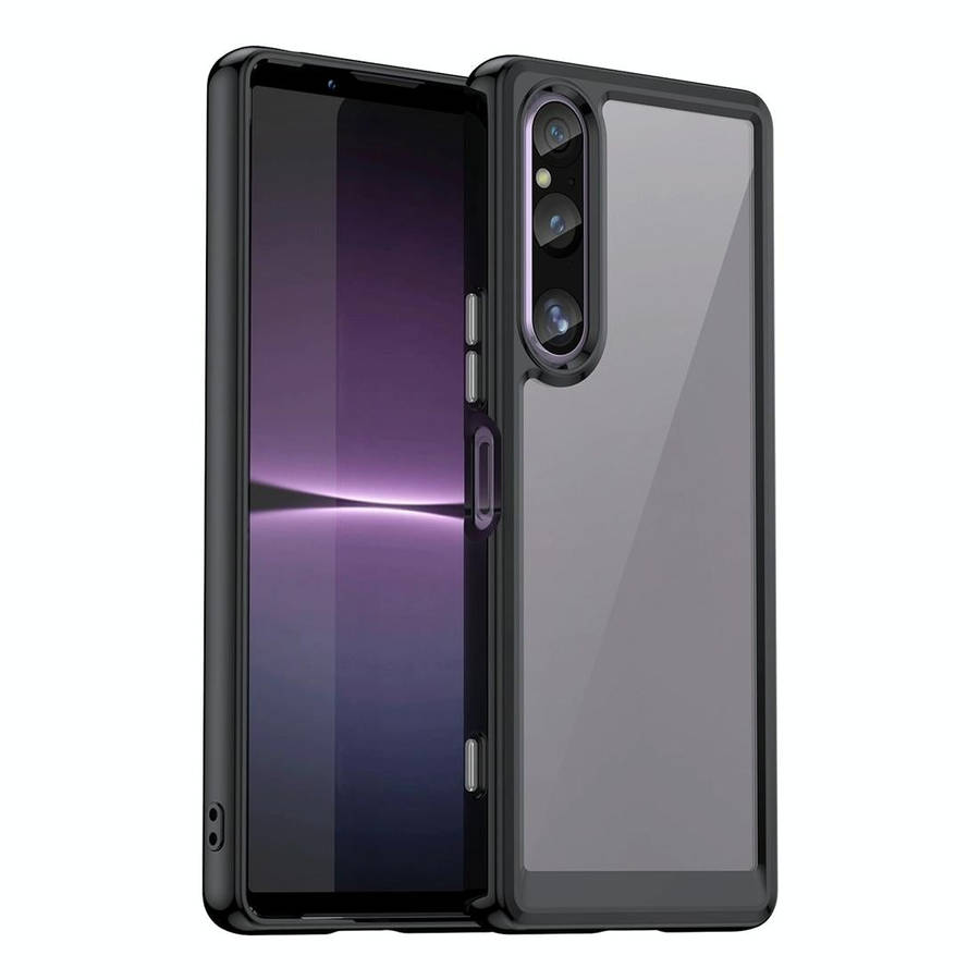 For Sony Xperia 1 V Colorful Series Acrylic + TPU Phone Case(Black)