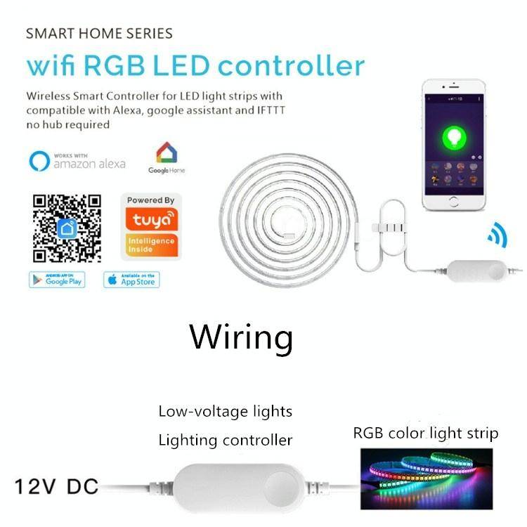 RGB LED Controller Dimming Toning WiFi Control Light Belt Controller