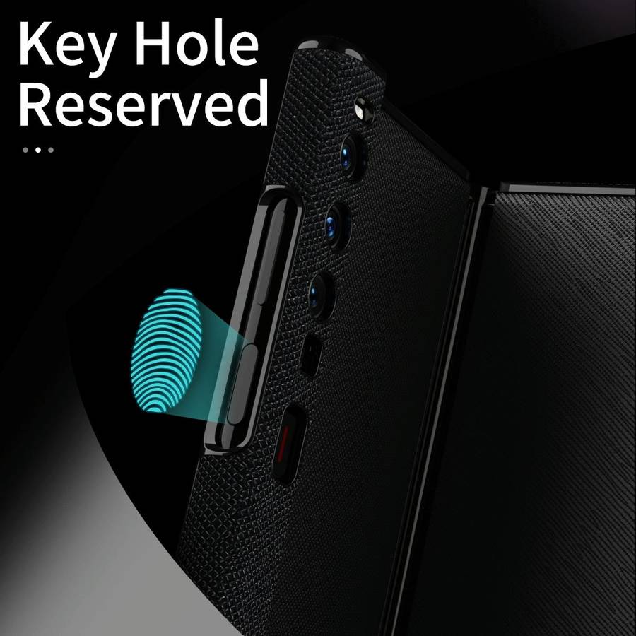 For Huawei Mate Xs 2 Ultra-thin Frame Paste Leather Shockproof Phone Case(Black)