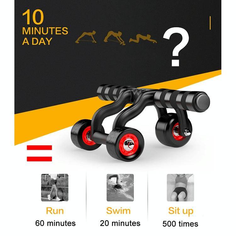 Three Wheels Abdominal Roller Round Home Office Outdoor Mute Fitness Equipment Sports for Man / W...