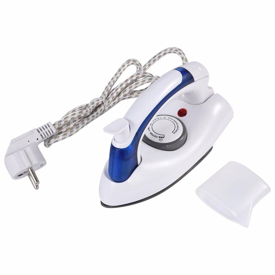 Mini Portable Foldable Electric Steam Iron For Clothes With 3 Gears Teflon Baseplate Handheld Fla...