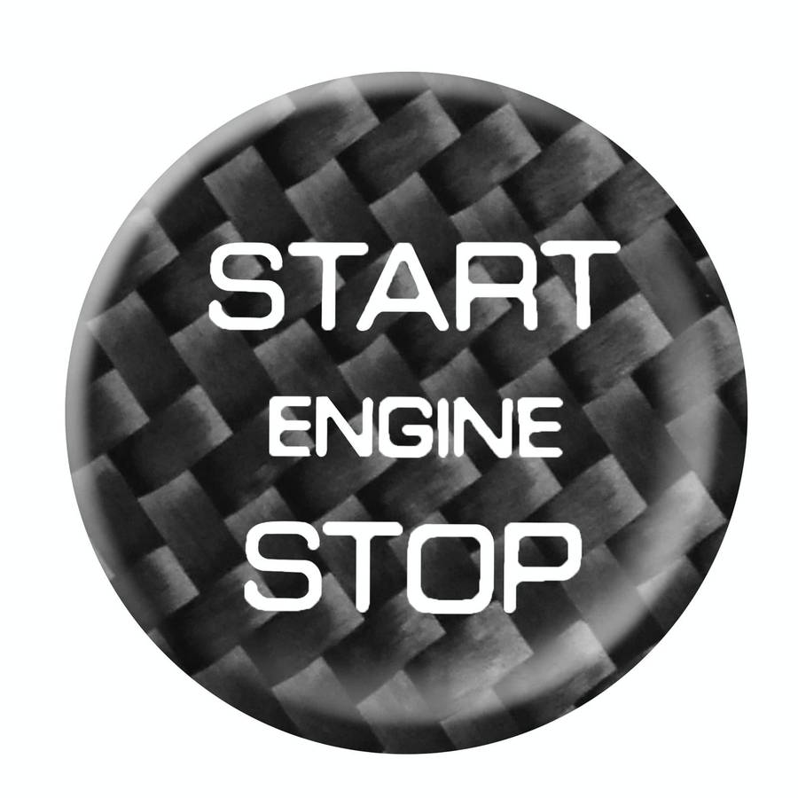 Car Carbon Fiber Engine Start Button Decorative Cover Trim for Land Rover Discovery 2016-2019 (Bl...