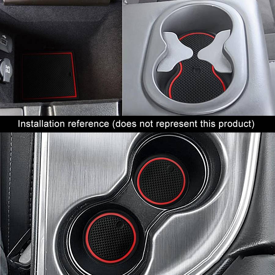 Car Water Cup Gate Slot Mats Plastic Red Anti-Slip Interior Door Pad for Mazda CX-5 2017-2018
