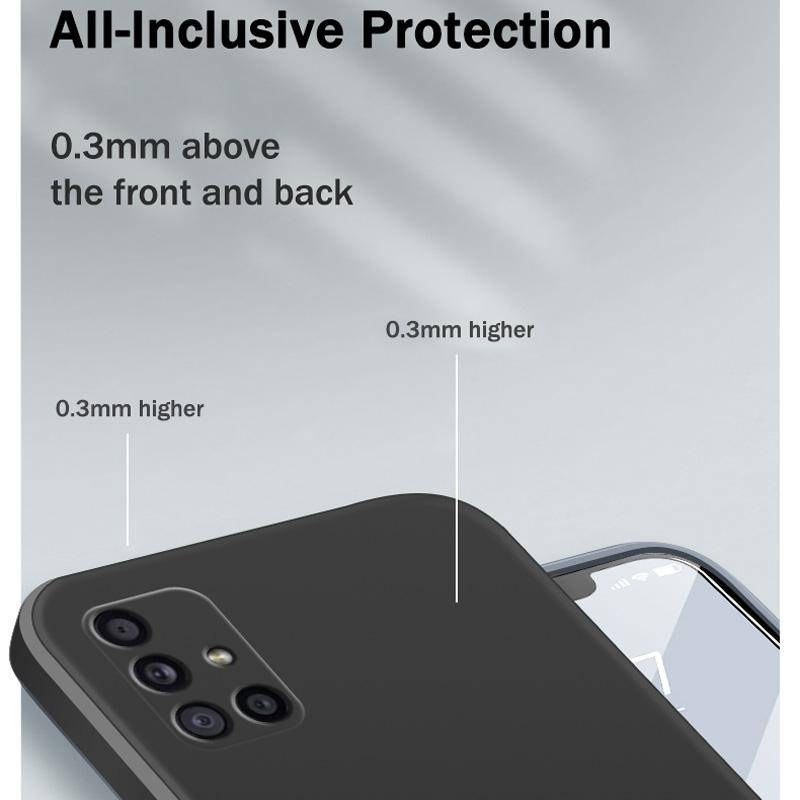 For Samsung Galaxy A31 Solid Color Imitation Liquid Silicone Straight Edge Dropproof Full Coverag...