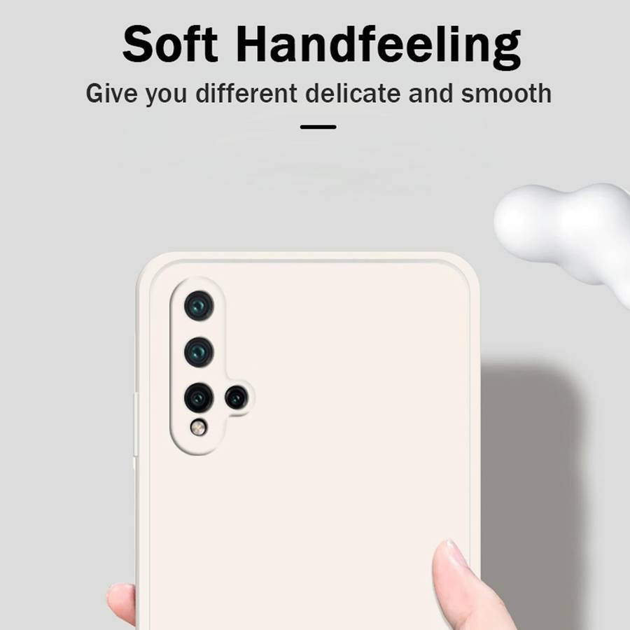 For Huawei nova 5 Pro Solid Color Imitation Liquid Silicone Straight Edge Dropproof Full Coverage...