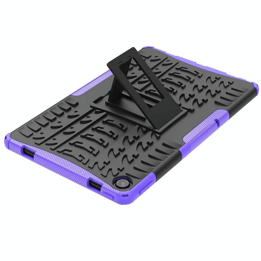 For Lenovo Tab M10 Plus 10.6 3rd Gen 2022 Tire Texture TPU+PC Shockproof Case with Holder(Purple)
