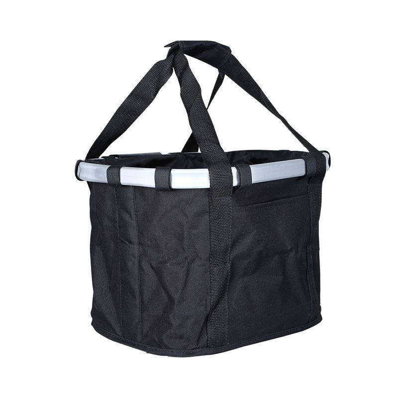 Outdoor Bicycle Front Bag Pet Basket Simple Assembly Foldable Riding Bag(Black)