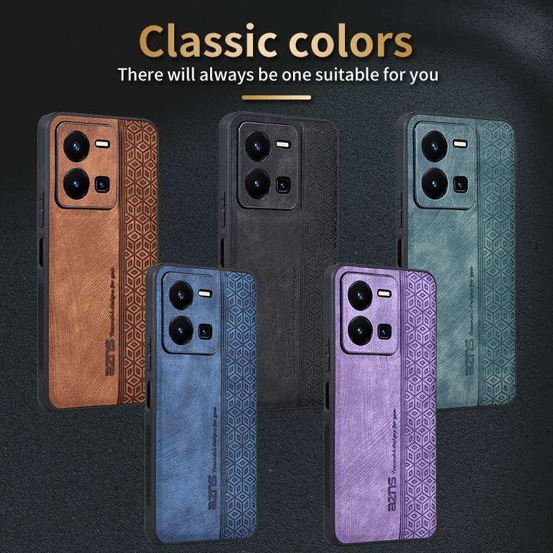 For vivo Y35 4G AZNS 3D Embossed Skin Feel Phone Case(Black)