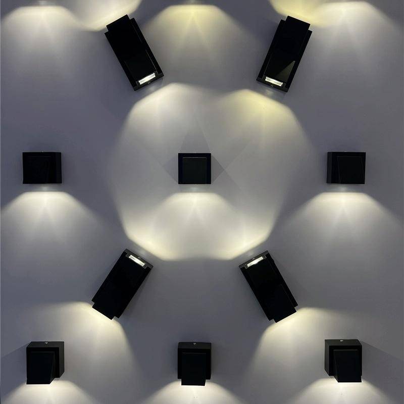 Outdoor Square Waterproof Wall Light, Power: Double K 12W( White)
