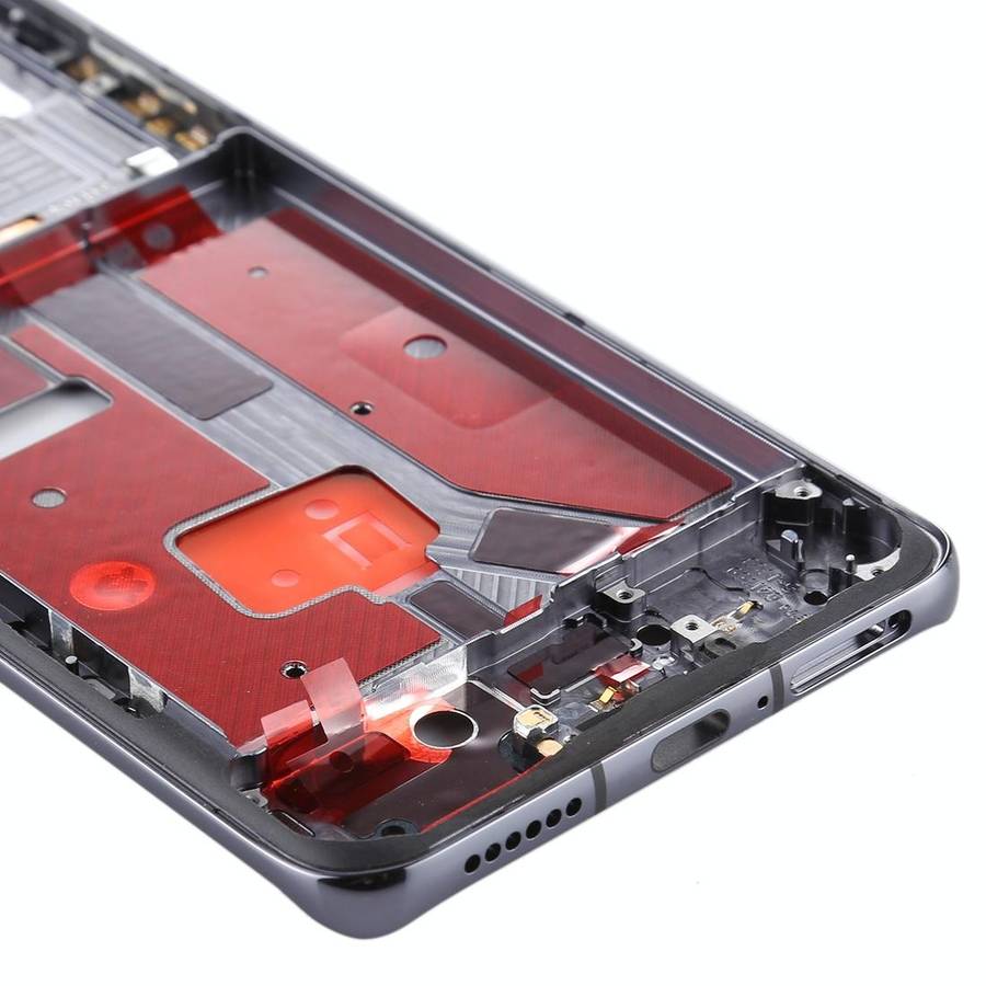 Original Middle Frame Bezel Plate with Side Keys for Huawei P40 Pro(Black)
