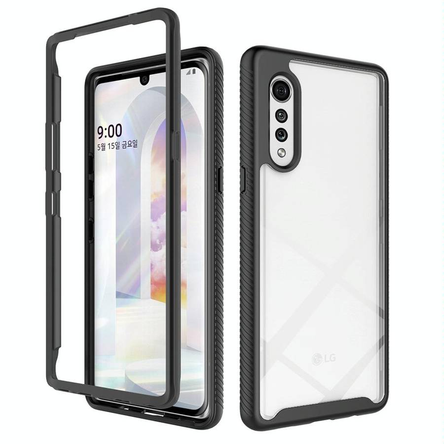 For LG Velvet Starry Sky Solid Color Series Shockproof PC + TPU Protective Case(Black)