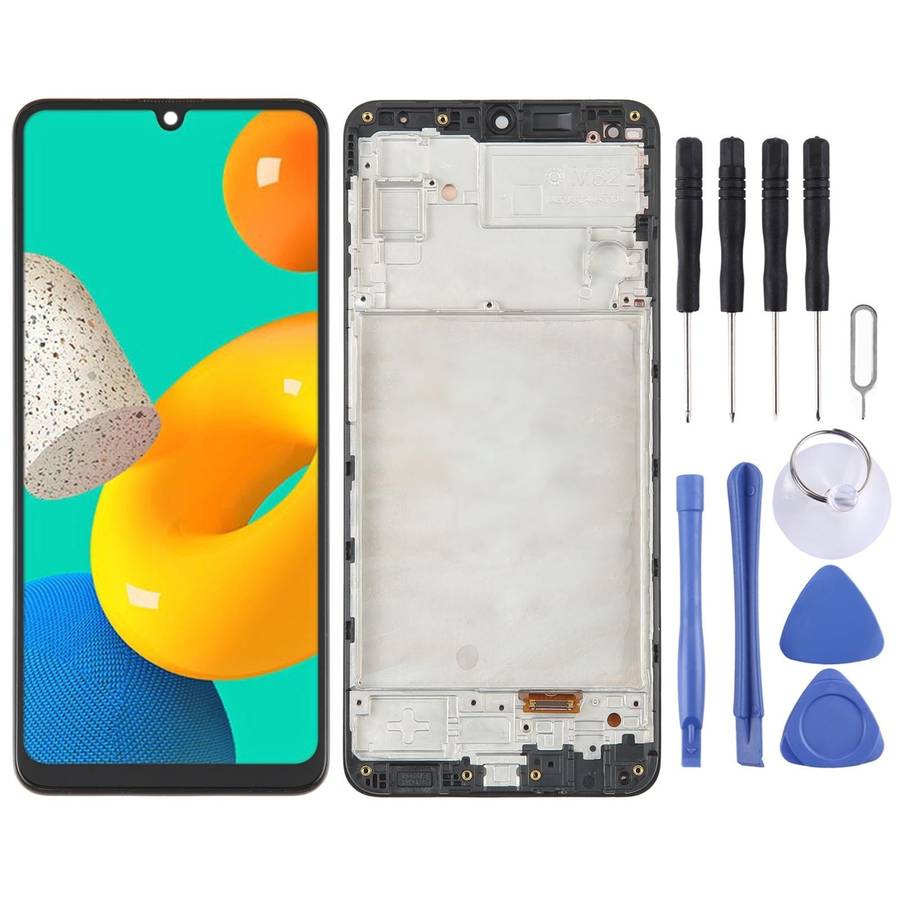 For Samsung Galaxy M32 SM-M325 OLED LCD Screen Digitizer Full Assembly with Frame