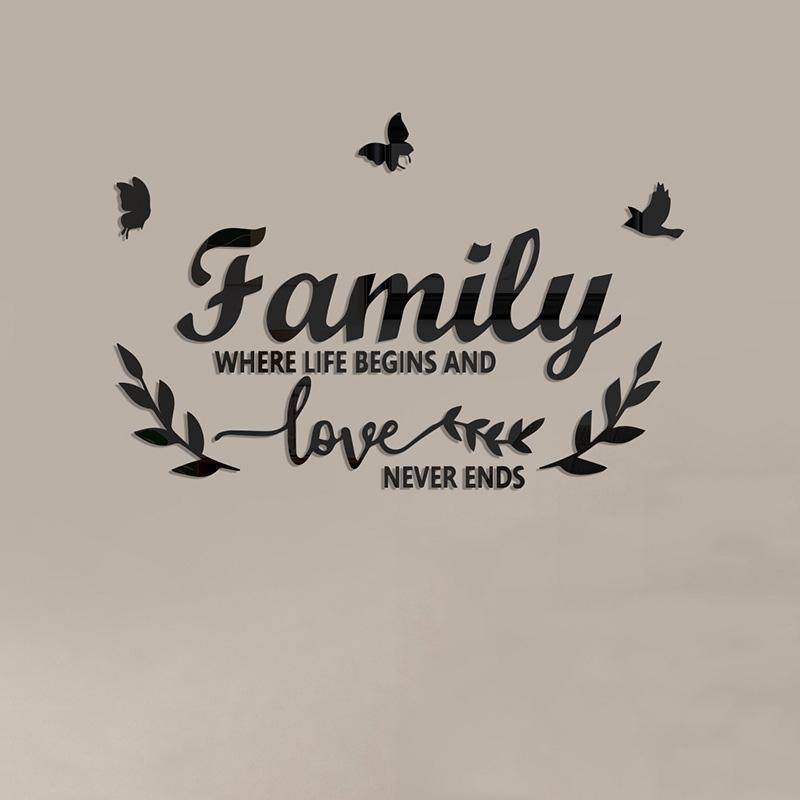 Acrylic Familylove Stereoscopic Mirror Wall Stickers Home Self-Adhesive Decorative Soft Mirror(Bl...