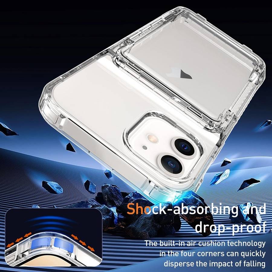 For iPhone 12 / 12 Pro Crystal Clear Flip Card Slot Phone Case(Transparent)