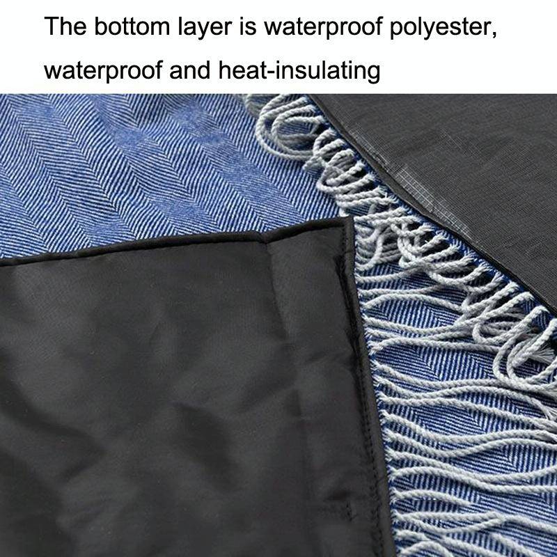 FWP Waterproof Thick Tassel Picnic Mat, Size: 200x150cm(Coffee)