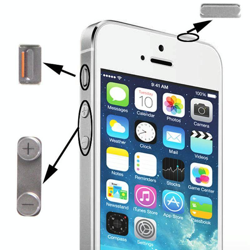 3 in 1 for iPhone 5S (Original Mute + Original Power + Original Volume) Button Kit, Alloy Materia...