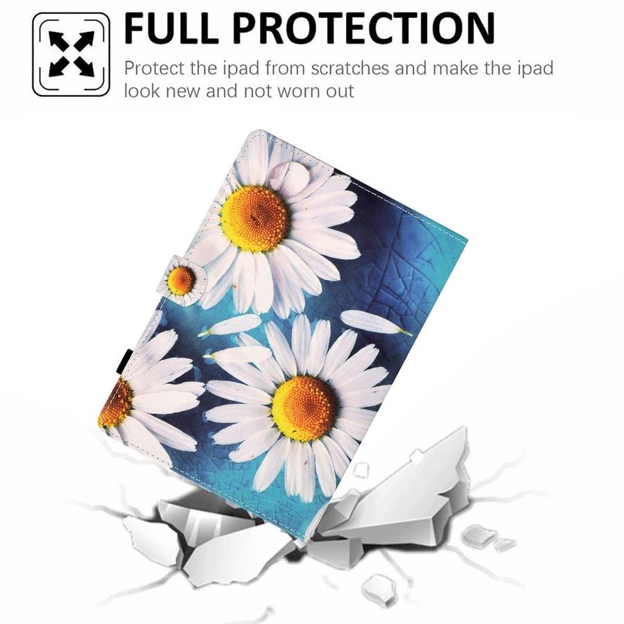 For Samsung Galaxy Tab A7 Lite T220 Sewing Pen Slot Leather Tablet Case(Sunflower)