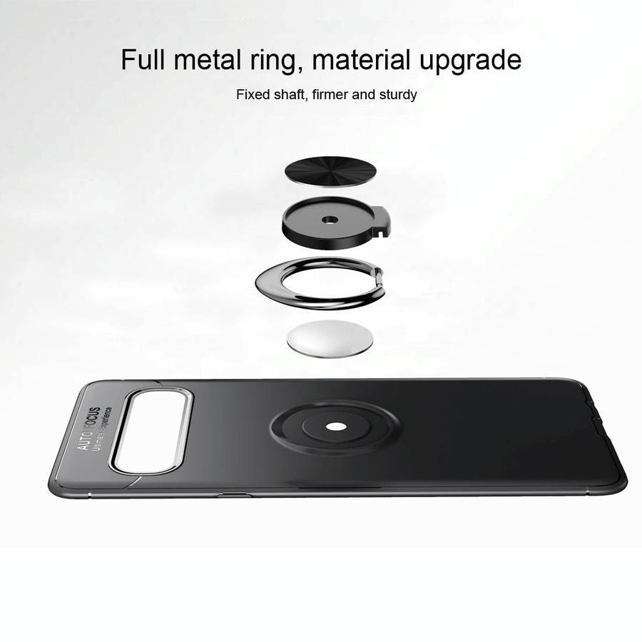 Magnetic 360 Degree Rotation Ring Holder Armor Shockproof TPU Case for Galaxy S10 5G (Red)