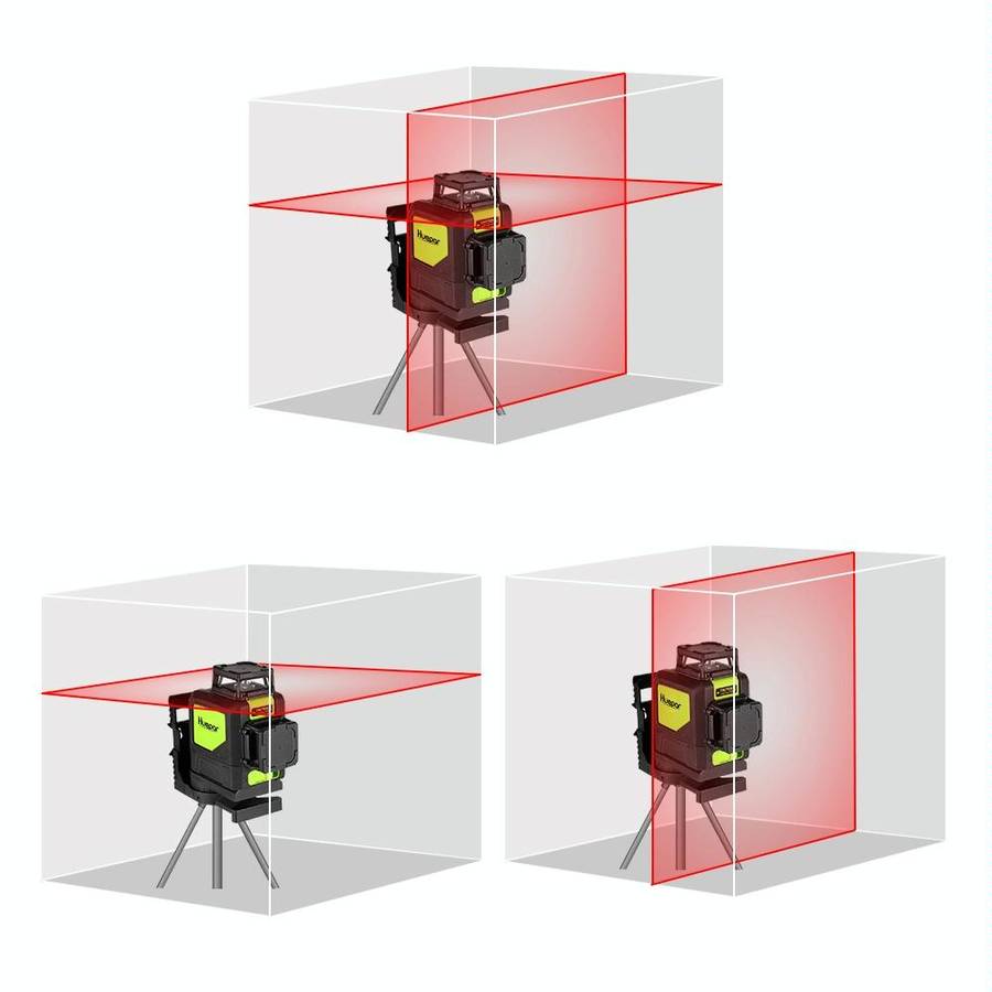 902CR 2360 Degrees Laser Level Covering Walls and Floors 8 Line Red Beam IP54 Water / Dust proof(...
