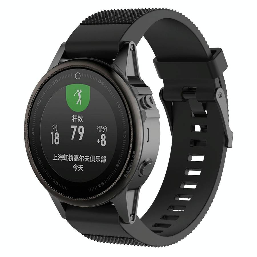 For Garmin Fenix5 (22mm) Silicone Watch Band(Black)