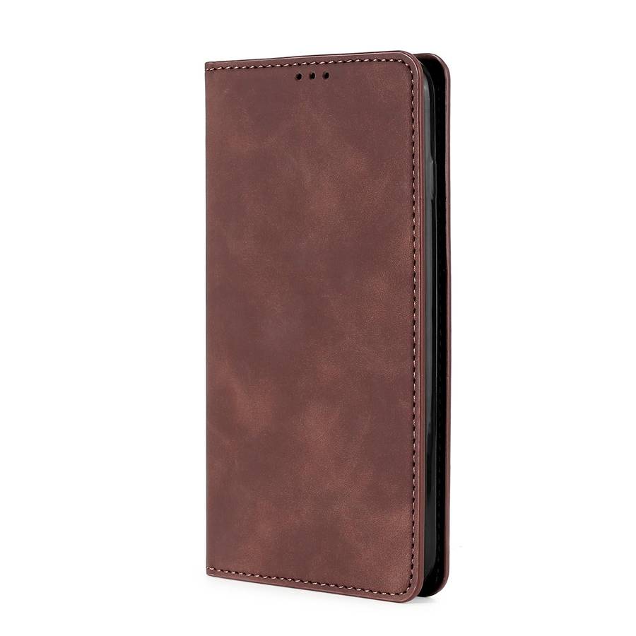 For Honor Magic4 Pro Skin Feel Magnetic Horizontal Flip Leather Phone Case(Dark Brown)