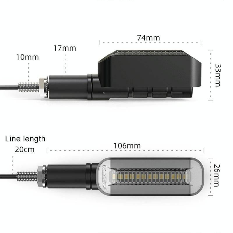 2 PCS D12V Motorcycle LED Waterproof Dynamic Blinker Side Lights Flowing Water Turn Signal Light ...