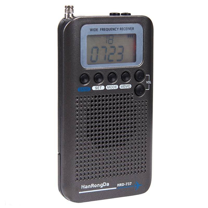 HRD-737 Portable Aircraft Band Radio Wide Frequency Receiver (Black)