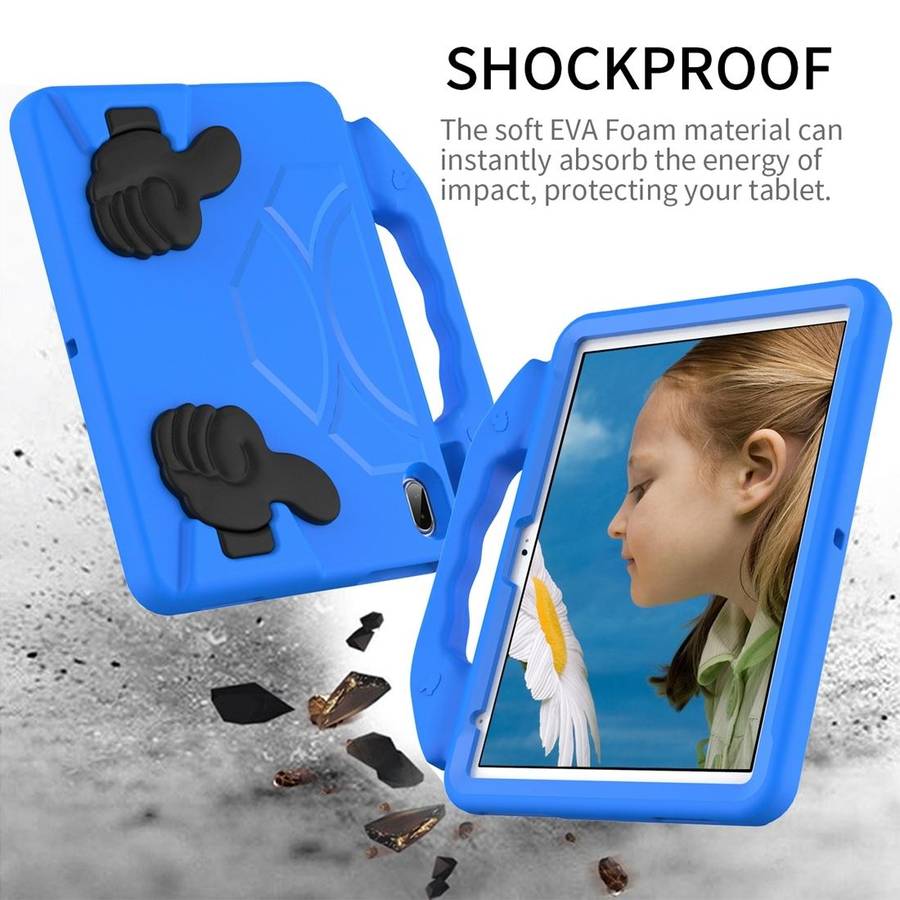 For iPad 10th Gen 10.9 2022 Children EVA Shockproof Tablet Case with Thumb Bracket(Blue)