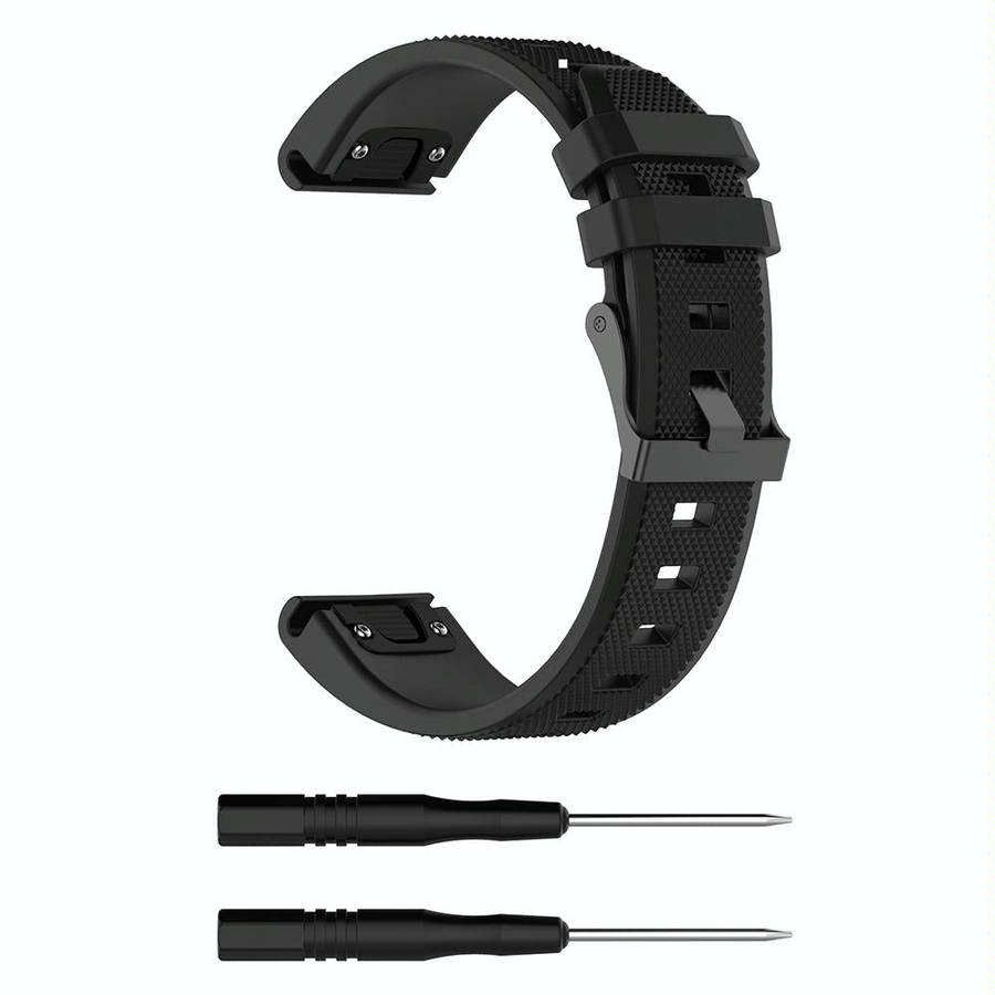 For Garmin Fenix5 (22mm) Silicone Watch Band(Black)