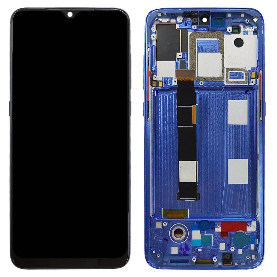 Original AMOLED LCD Screen for Xiaomi Mi 9 Digitizer Full Assembly with Frame(Blue)