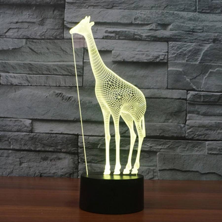 Giraffe Style 3D Touch Switch Control LED Light , 7 Color Discoloration Creative Visual Stereo La...