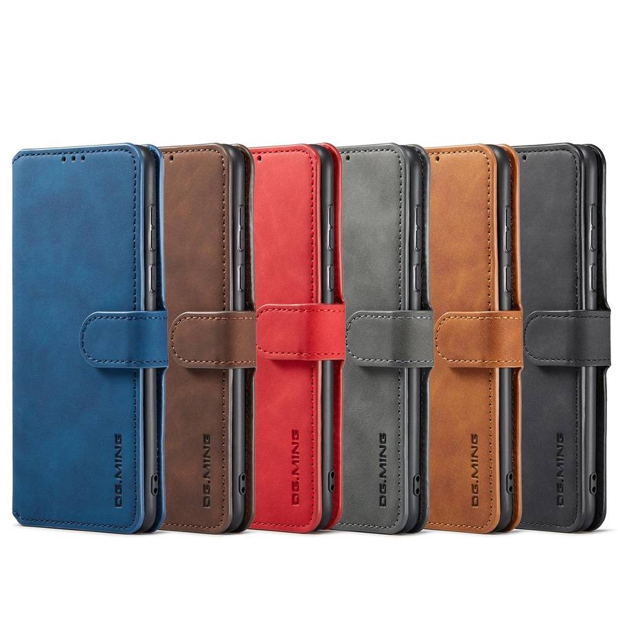 For Samsung Galaxy A73 5G DG.MING Retro Oil Edge Flip Leather Phone Case(Brown)