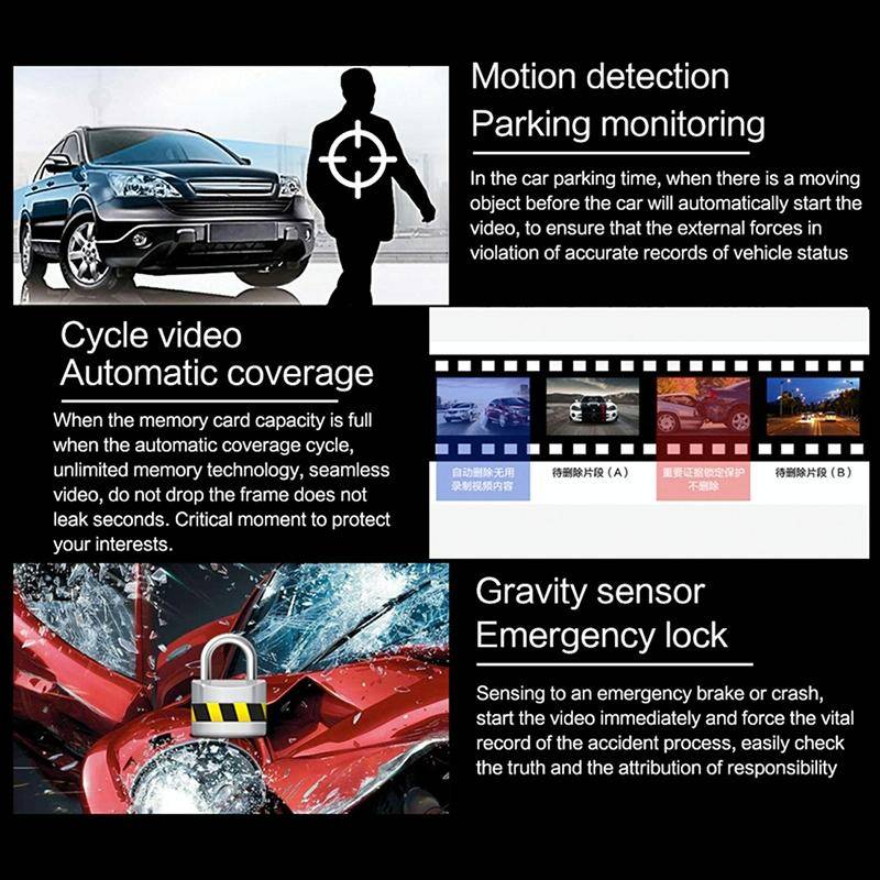 1080P Dual Camera HD Night Vision WiFi Car Dash Cam Driving Recorder