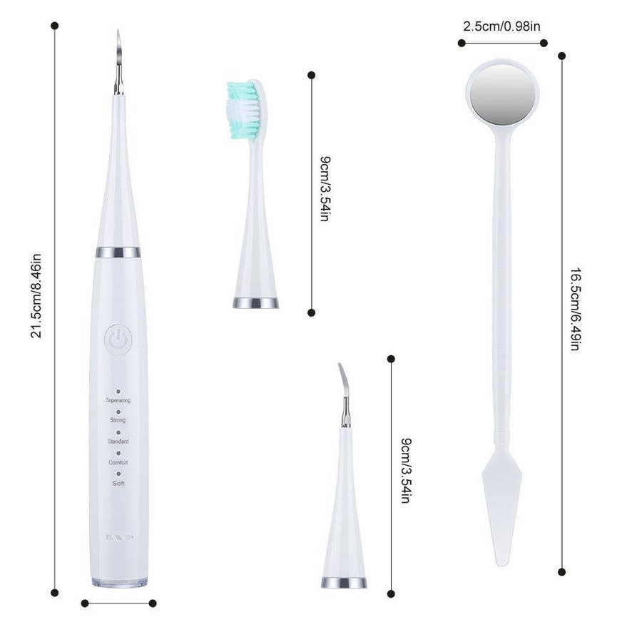 6 In 1 Electric Dental Scaler Calculus Removal Teeth Cleaning Set, Color: Black Exclusive
