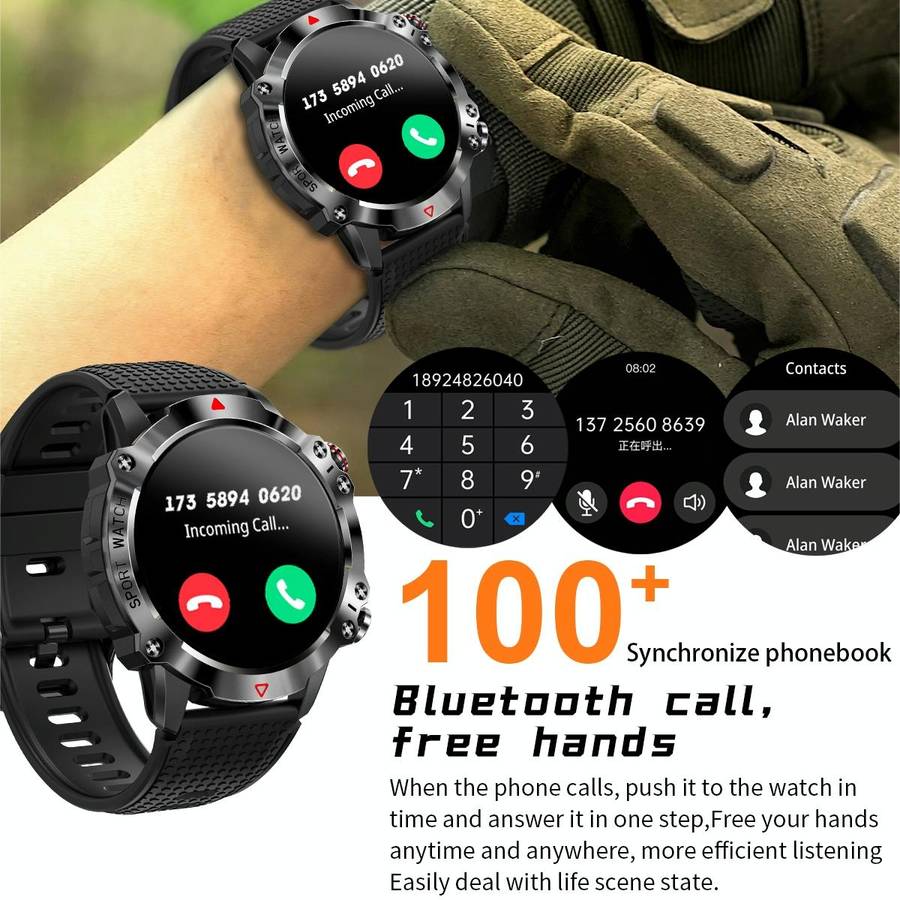 K10 1.39 inch IP67 Waterproof Smart Watch, Support Heart Rate / Sleep Monitoring(Black Silver)