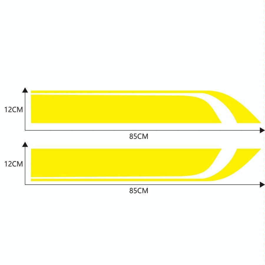 D-711 Stripe Pattern Car Modified Hood Decorative Sticker(Yellow)