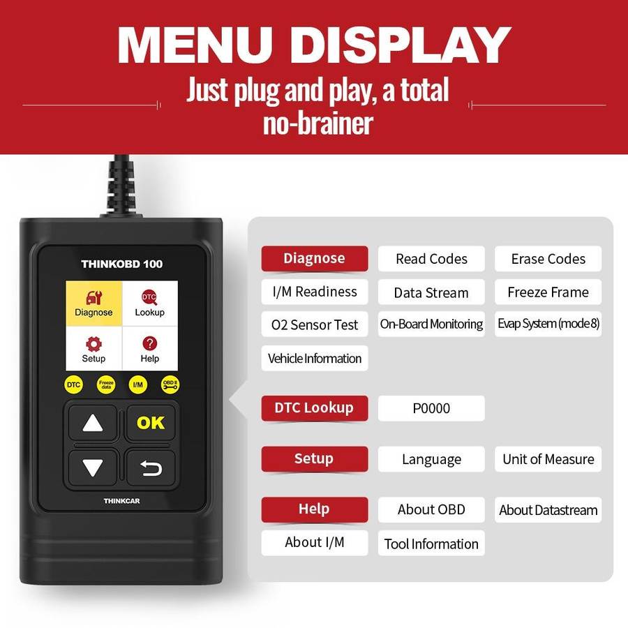 THINKCAR THINKOBD 100 OBD2 Car Scanner OBDII Diagnostic Tool