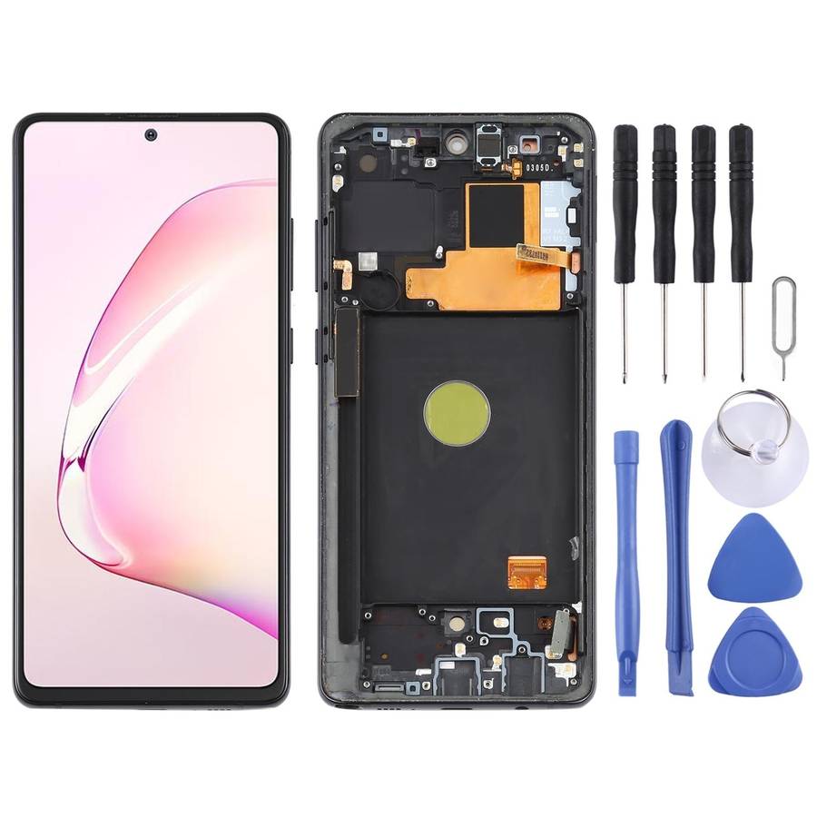 Original Super AMOLED LCD Screen for Samsung Galaxy Note10 Lite Digitizer Full Assembly With Fram...