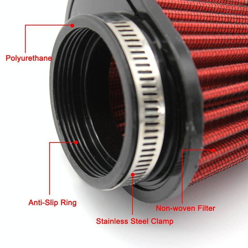 60mm XH-UN073 Mushroom Head Style Car Modified Air Filter Motorcycle Exhaust Filter(Black)
